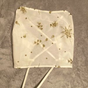 (M) Cropped tube top (ties in back)